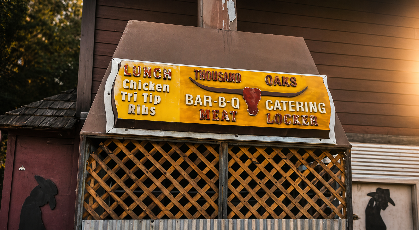 1000 Oaks Meat Locker storefront sign, est. 1957, Thousand Oaks